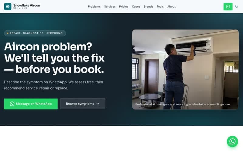 Aircon servicing website preview
